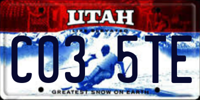 UT license plate C035TE