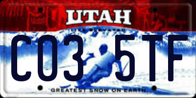 UT license plate C035TF