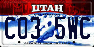 UT license plate C035WC