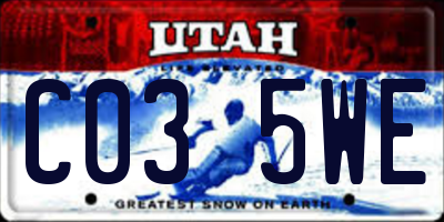 UT license plate C035WE