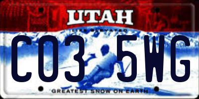 UT license plate C035WG