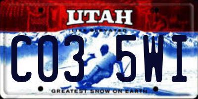 UT license plate C035WI
