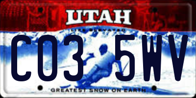 UT license plate C035WV