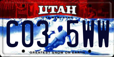 UT license plate C035WW