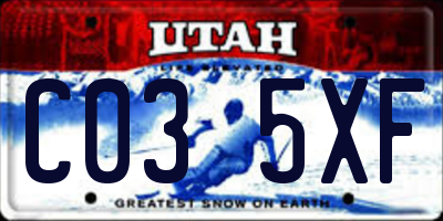 UT license plate C035XF