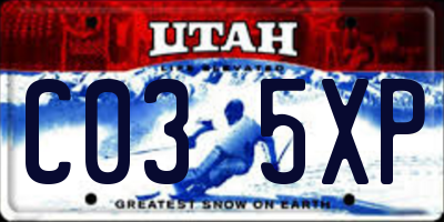 UT license plate C035XP