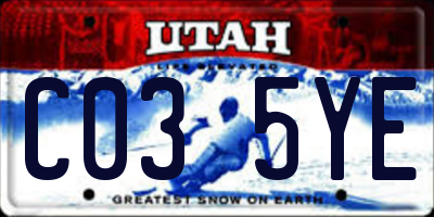 UT license plate C035YE
