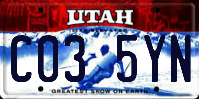 UT license plate C035YN