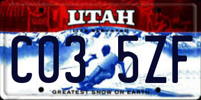UT license plate C035ZF