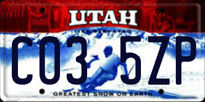 UT license plate C035ZP
