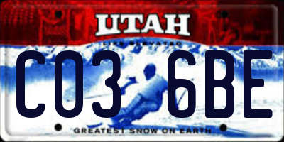 UT license plate C036BE