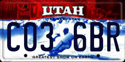 UT license plate C036BR