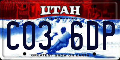 UT license plate C036DP
