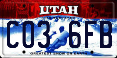 UT license plate C036FB