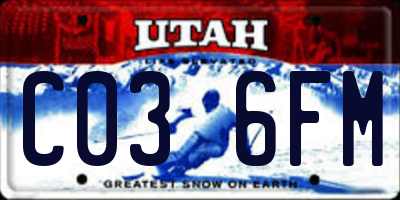 UT license plate C036FM