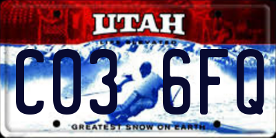 UT license plate C036FQ