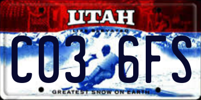 UT license plate C036FS