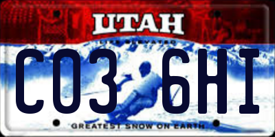 UT license plate C036HI