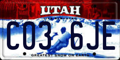 UT license plate C036JE