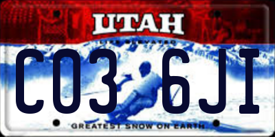 UT license plate C036JI