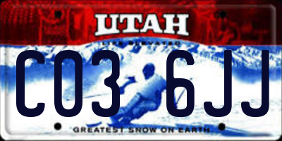 UT license plate C036JJ