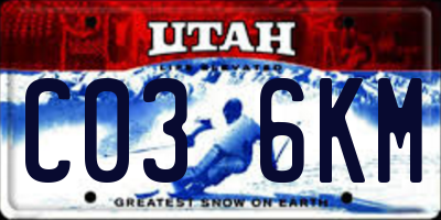 UT license plate C036KM
