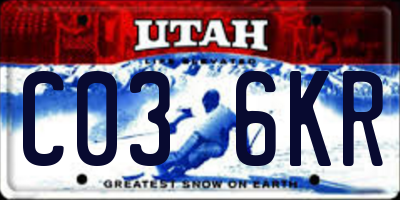 UT license plate C036KR