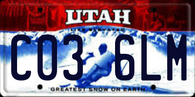 UT license plate C036LM