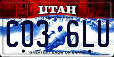 UT license plate C036LU