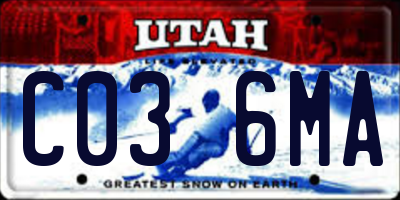 UT license plate C036MA