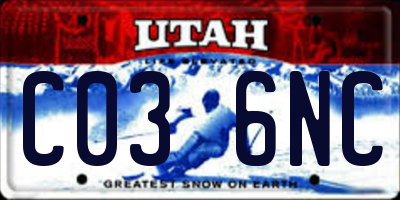 UT license plate C036NC