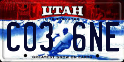 UT license plate C036NE