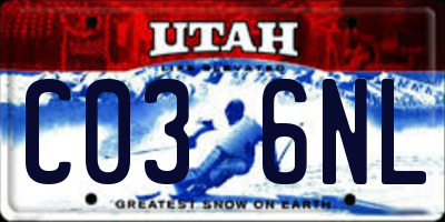 UT license plate C036NL