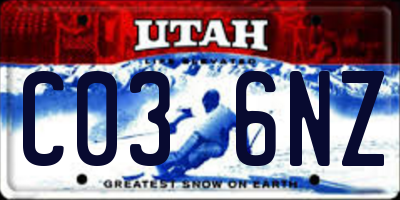 UT license plate C036NZ