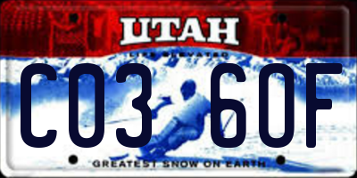 UT license plate C036OF
