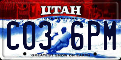 UT license plate C036PM