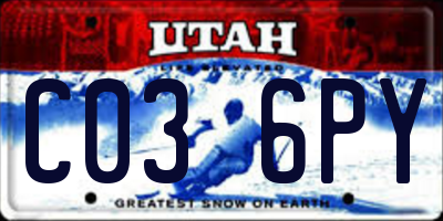 UT license plate C036PY