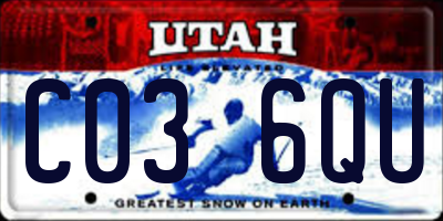 UT license plate C036QU