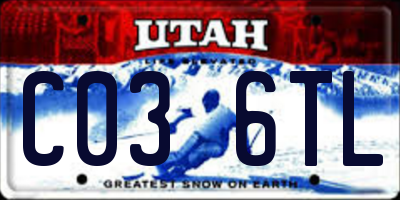 UT license plate C036TL