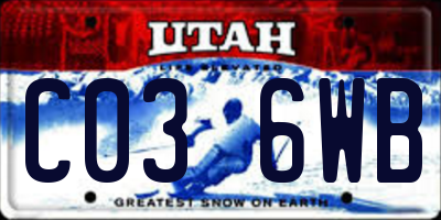 UT license plate C036WB