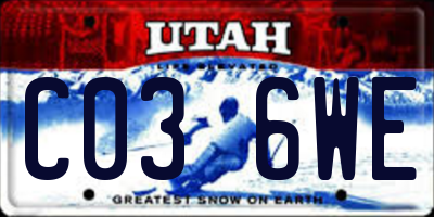UT license plate C036WE