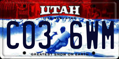 UT license plate C036WM