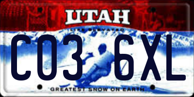 UT license plate C036XL