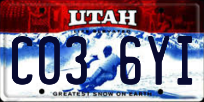 UT license plate C036YI