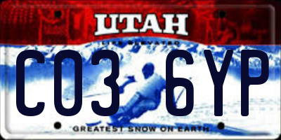 UT license plate C036YP