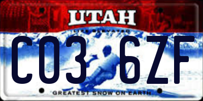 UT license plate C036ZF