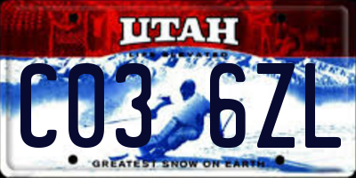 UT license plate C036ZL