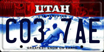 UT license plate C037AE