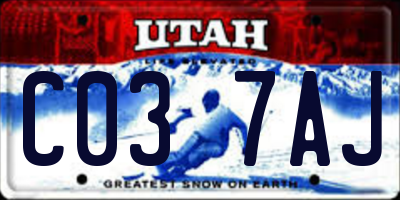UT license plate C037AJ