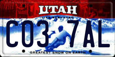 UT license plate C037AL